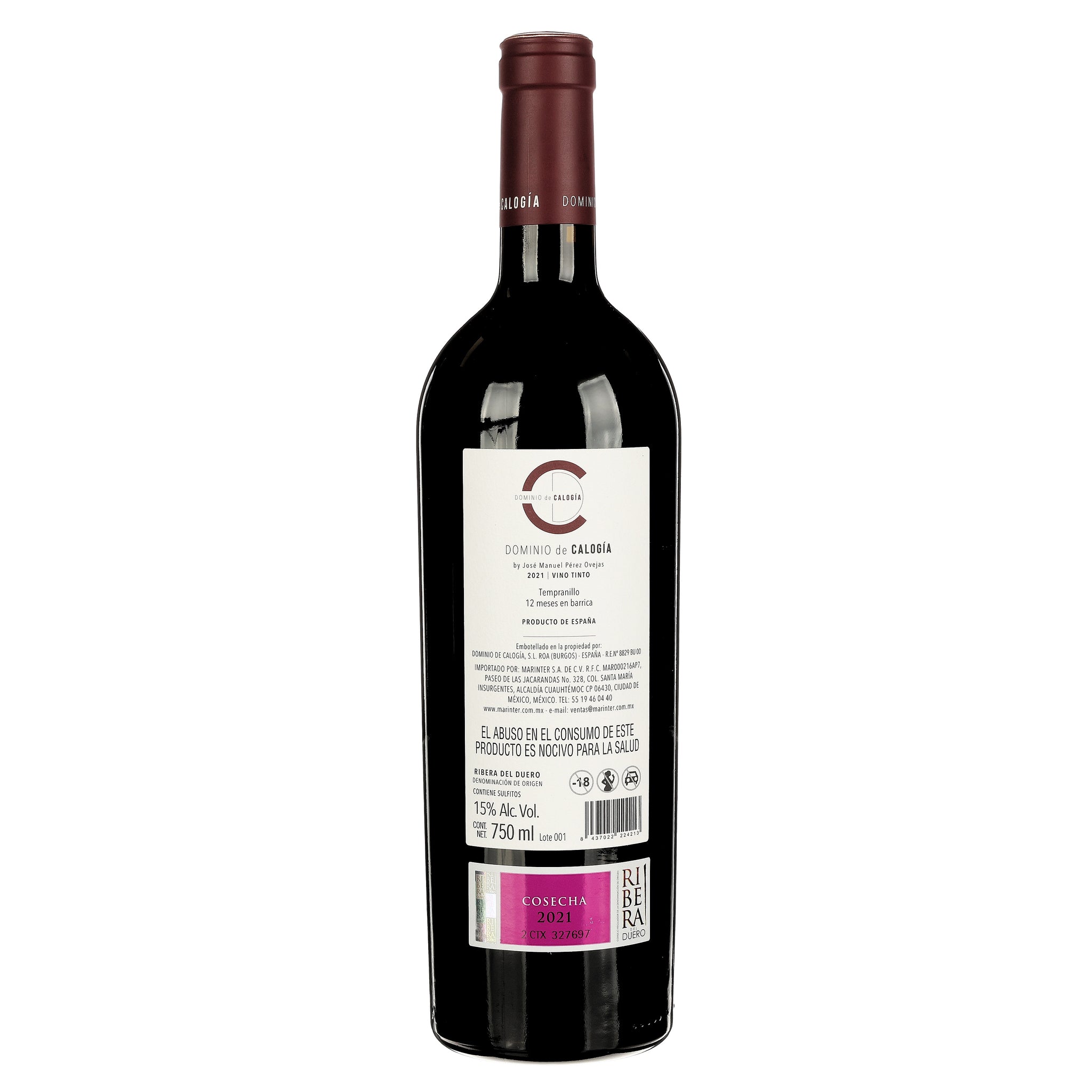 Vino Tinto Dominio de Calogía 2021 de 750 ml - España