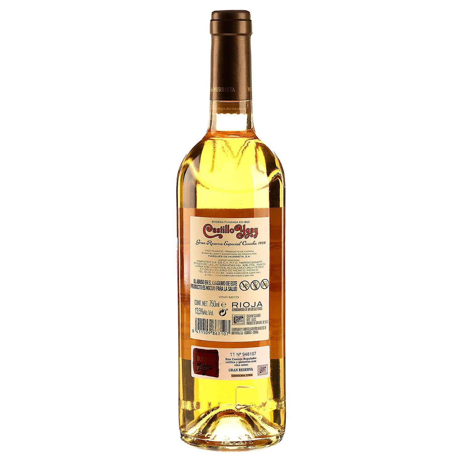 Vino Blanco Castillo Ygay 86 de 750 ml