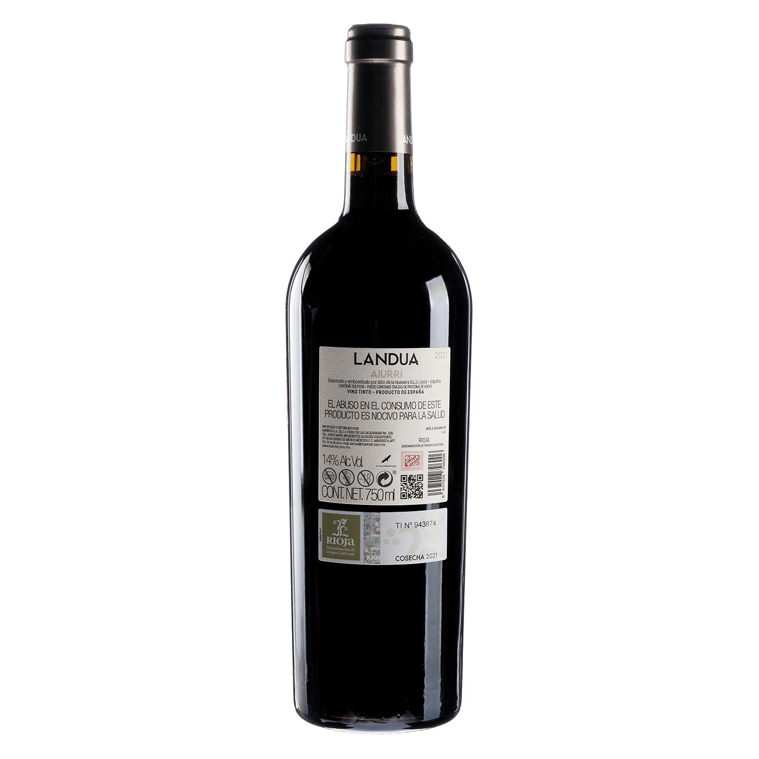 Vino Tinto Aiurri Landua 2021 de 750 ml - España