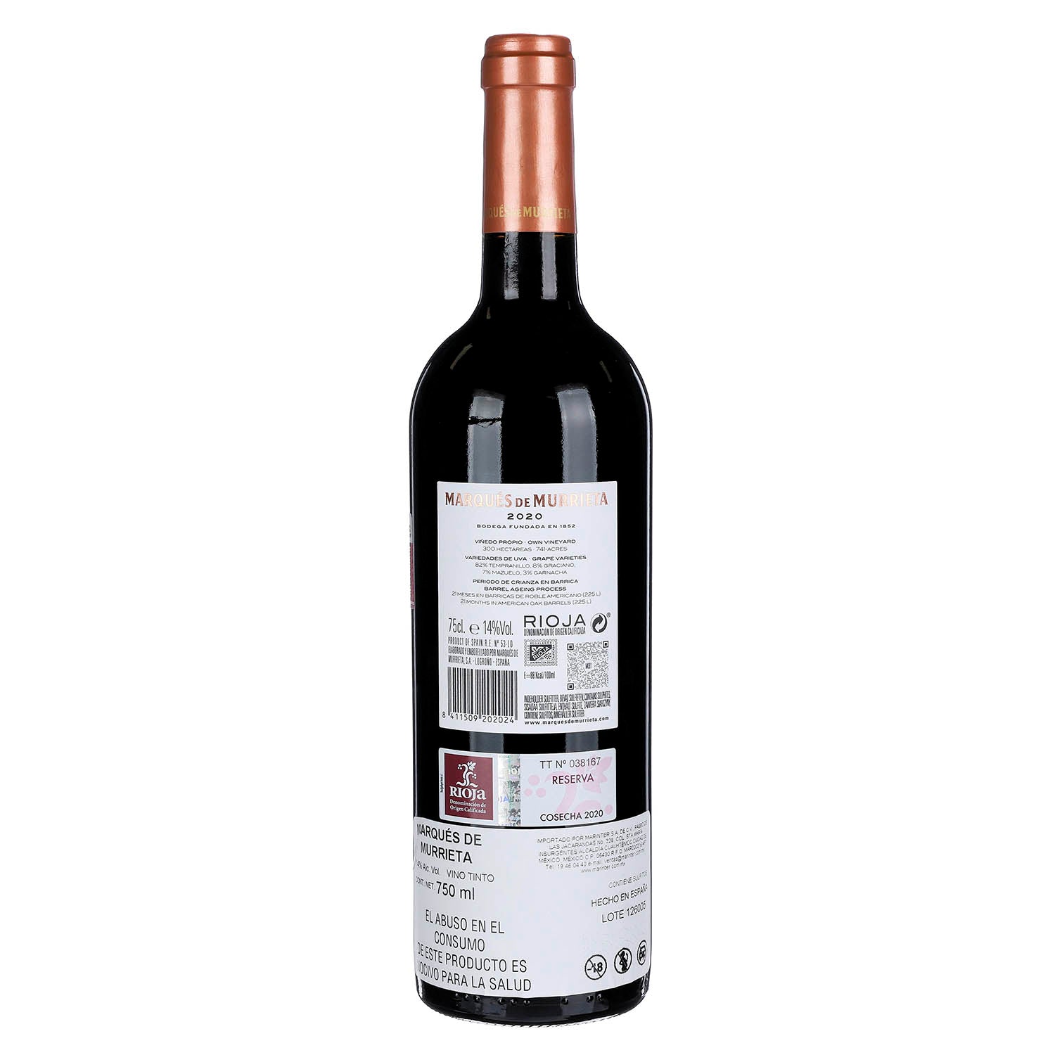 Vino Tinto Marques de Murrieta 20 de 750 ml